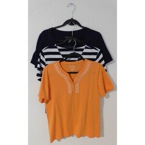 Lot of 3 Coral Bay Women's Short Sleeve T Shirt Tops Size Large